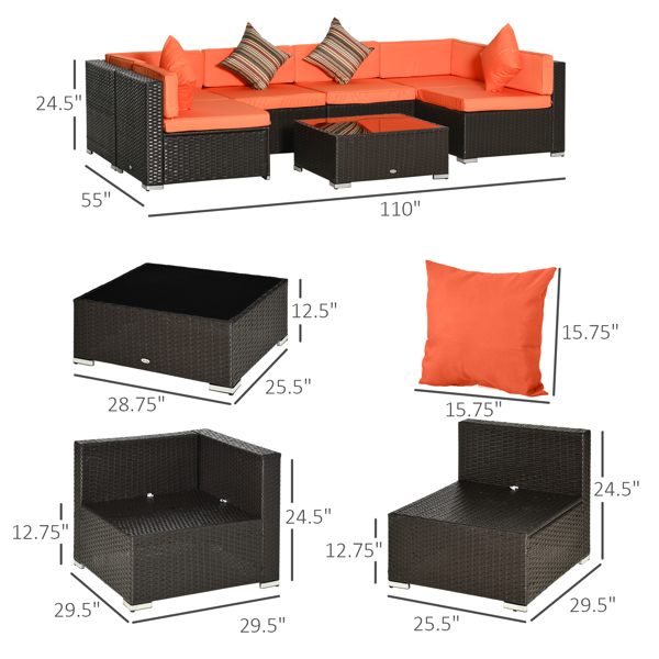 Rattan Three-Seat Sofa