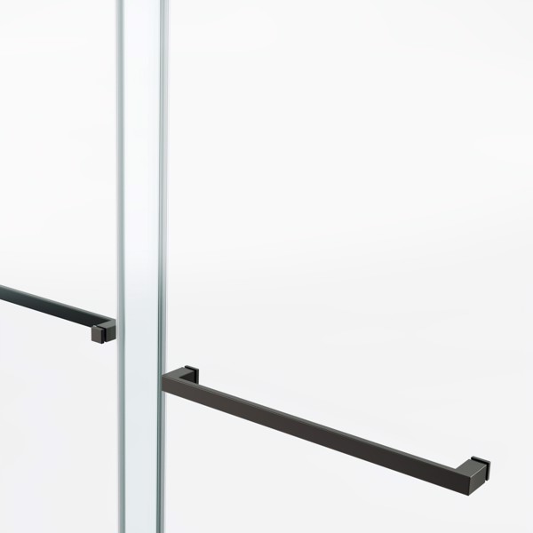 48*76“无框双滑动淋浴门，双淋浴门，3/8”（10mm）SGCC钢化玻璃，不锈钢[周末无法发货+LTL]-5