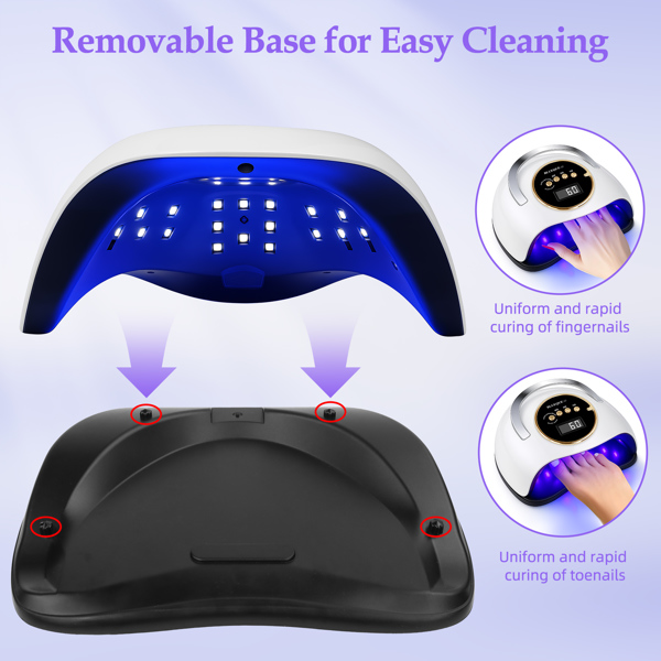 YEVYO 180W UV LED Nail Lamp With 3 Timers and Automatic Sensor Professional Nail Light - White
