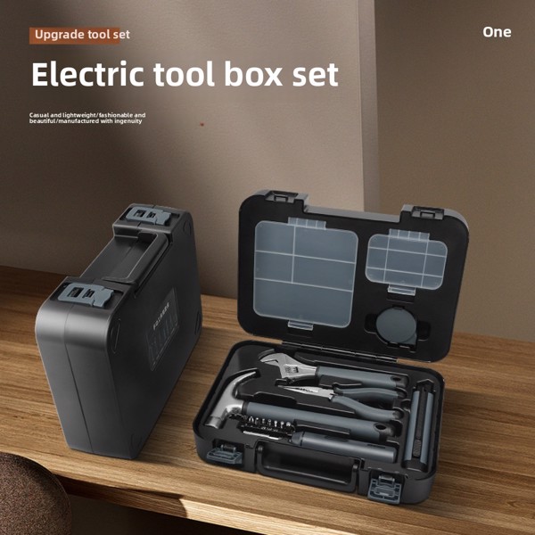 Toolbox set for household daily maintenance, complete set of multifunctional combination small box universal manual hardware tools for household daily maintenance, complete set of multifunctional comb