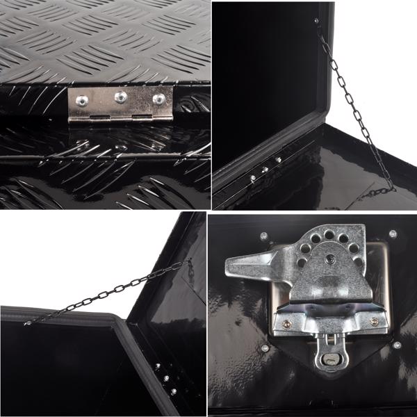 24''Black Aluminum Tool Storage Box for Pickup Truck Bed + Lock MT018006（Amazon & Temu Ban Sale）(No support for returns without reason)