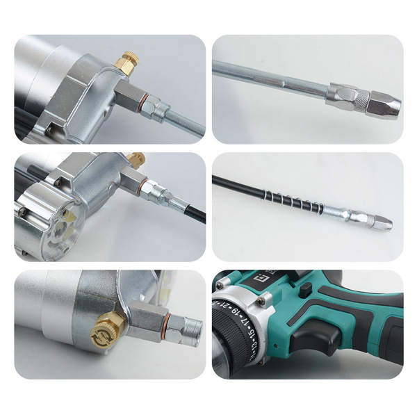 Cordless Electric Grease Machine Lithium Electric Combined Type Grease Gun High Pressure Automotive Greaser with Rechargeable Battery