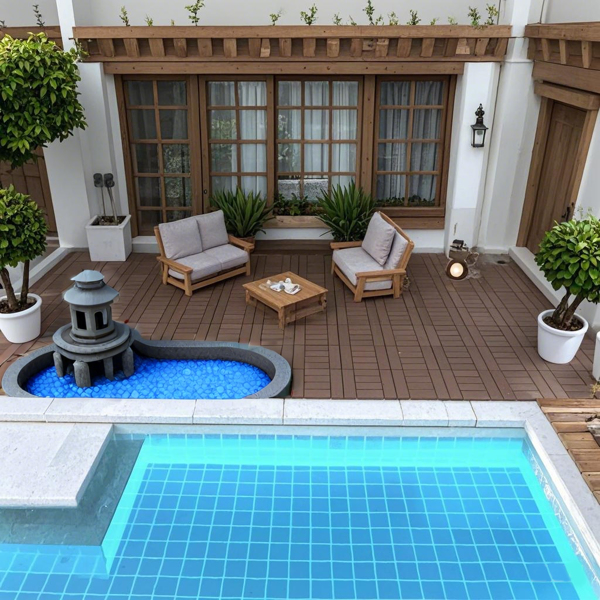 DIY friendly, easy to clean interlocking deck tiles, 11.8