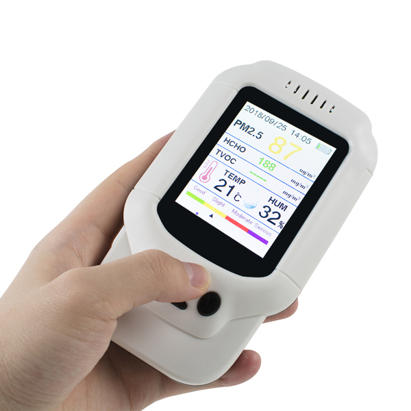 PM2.5/HCHO/TVOC Temperature Humidity Monitor Air Quality Analysis Tester Gas Detector Analyzer Measuring Tool Smog Meter