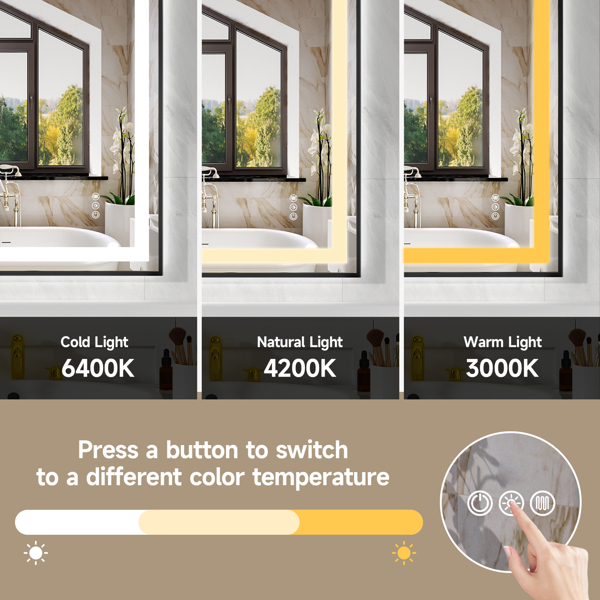 72x36“黑色环保银镜双LED灯条前后照明+LTL【周末不发货，TK/TEMU订单仅支持自提】-5