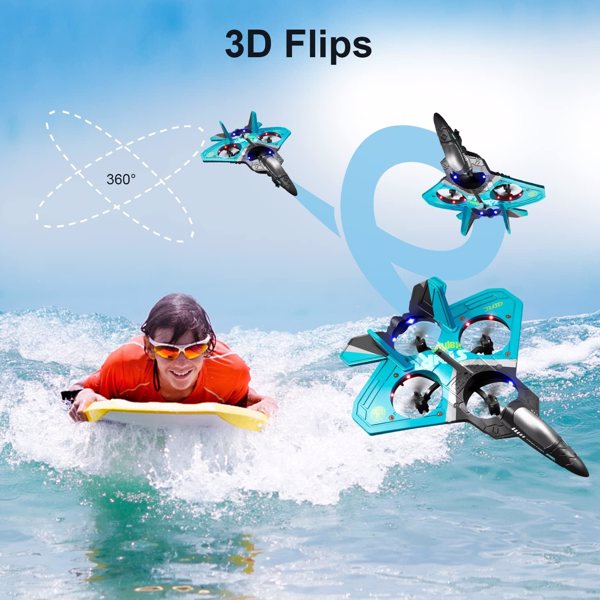 4DRC V17 Remote Control Plane 2.4Ghz Foam RC Airplanes Helicopter Quadcopter,Spinning Drone with Cool Light,Gifts for Kids Adults.Logistics is randomly sent by UPS/USPS/FEDEX/Amazon Logistics.