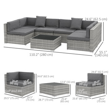 Rattan Three-Seat Sofa
