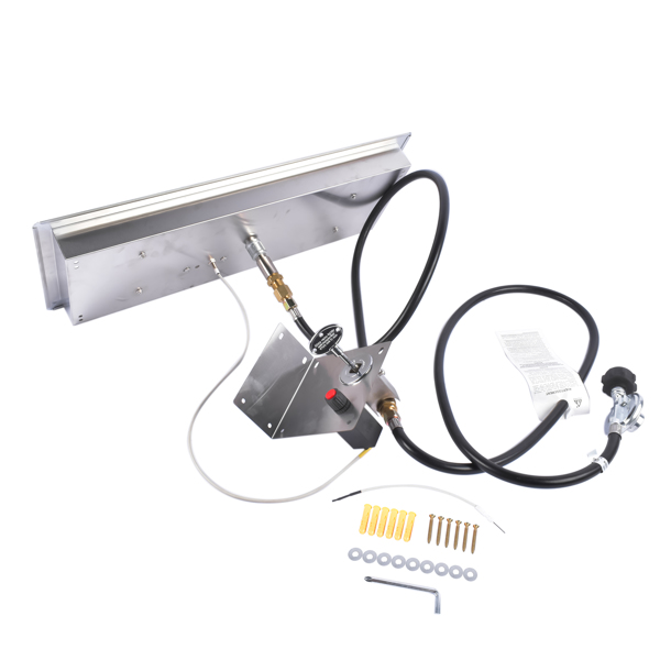 24 x 8-inch Fire Pit Pan Stainless Steel Fire Pit Burner Kit Rectangular Indoor or Outdoor