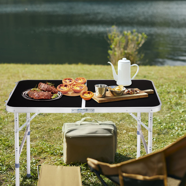  3ft  Aluminum Alloy Folding Table Black