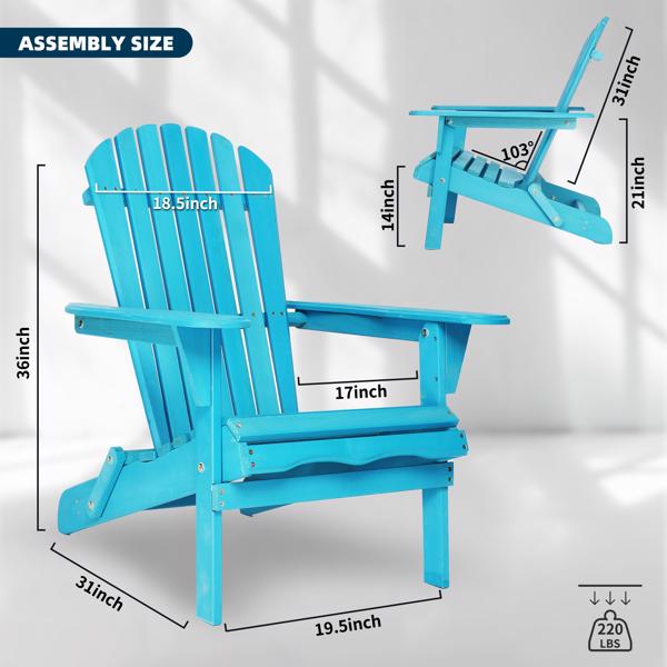 Wood Lounge Patio Chair for Garden Outdoor Wooden Folding Adirondack Chair Set of 2 Solid Cedar Wood Lounge Patio Chair for Garden, Lawn, Backyard, 