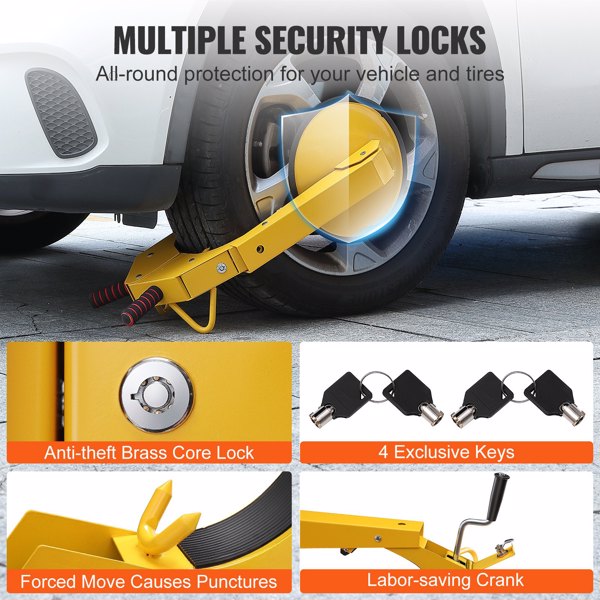 2 - Pack Heavy - Duty Adjustable Steel Wheel Lock Clamps for Trailers, Trucks, Cars, SUVs, and RV Trailers - Powerful Anti - Theft Tire Locks for Enhanced Vehicle Security, Essential for Parking Lots 