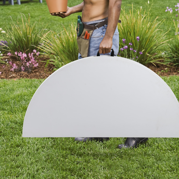 48inch Round Folding Table Outdoor Folding Utility Table White