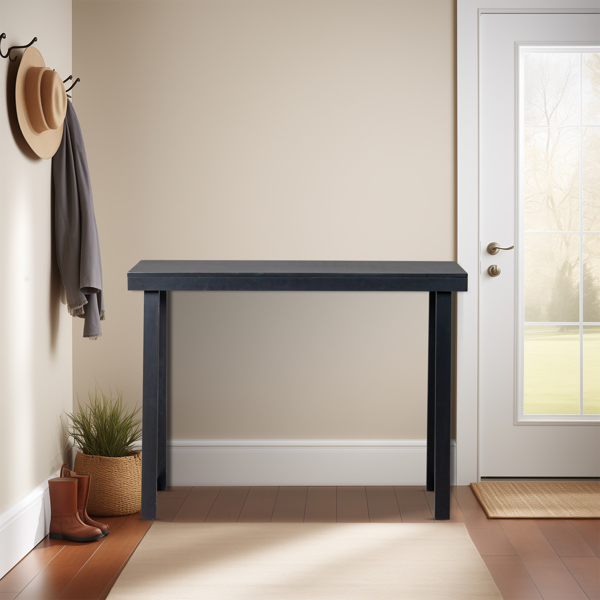 43.3 Inch Solid Wood Console Table for Entryway, Sofa Table Narrow Entryway Table for Hallway, Behind The Couch, Living Room, Foyer, Black