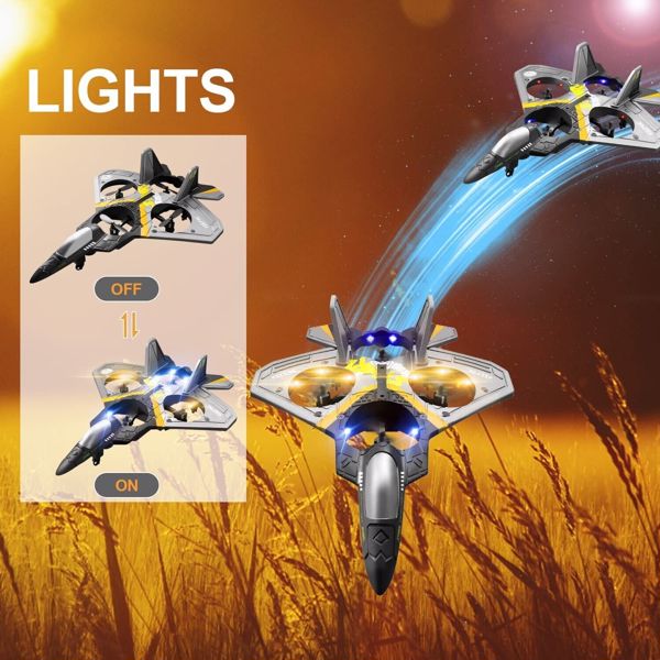 4DRC V17 Remote Control Plane 2.4Ghz Foam RC Airplanes Helicopter Quadcopter,Spinning Drone with Cool Light,Gifts for Kids Adults,.Logistics is randomly sent by UPS/USPS/FEDEX/Amazon Logistics