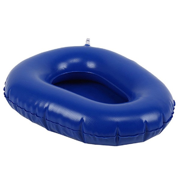 Washable Portable Air Inflation Blue Bed Pan Bedridden Elderly Medical Care 2Pcs