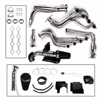 04-06 Cadillac Escalade Chevy Silverado 1500 2500 Truck V8 Exhaust Header +Cold Air Intake Kit（Amazon & Temu Ban Sale）(No support for returns without reason)