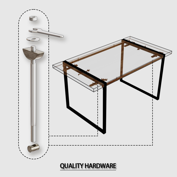 59英寸MDF天然木餐桌和现代餐椅4件套，中世纪木制厨房餐桌套，矩形金属底座，餐桌和绒面椅-12