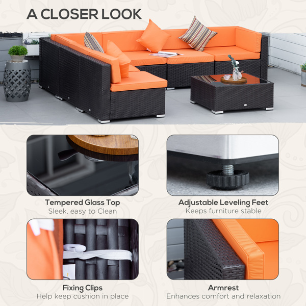 Rattan Three-Seat Sofa