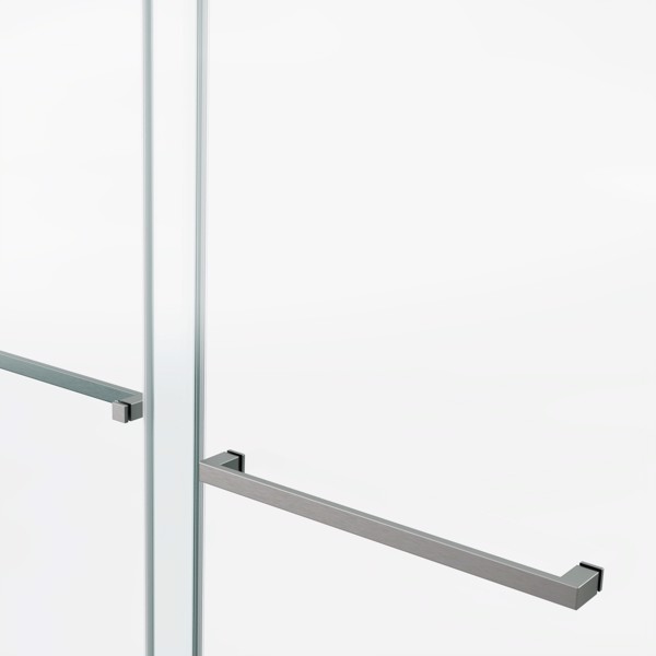 60*72“无框双滑动淋浴门，双淋浴门，3/8”（10mm）SGCC钢化玻璃，不锈钢[周末无法发货+LTL]-5