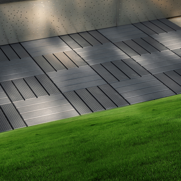 DIY friendly, easy to clean interlocking deck tiles, 11.8