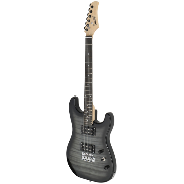 GST Stylish H-H Pickup Tiger Stripe Electric Guitar Kit with 20W AMP Bag Guitar Strap Black