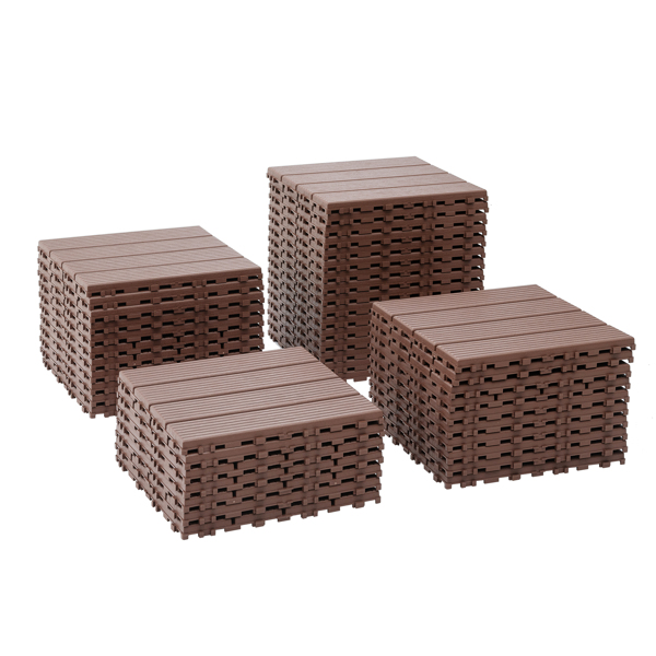 DIY friendly, easy to clean interlocking deck tiles, 11.8