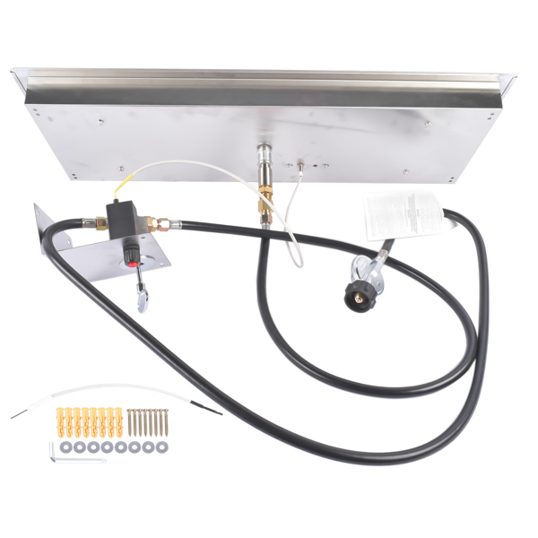 30x10-inch Fire Pit Pan Stainless Steel Fire Pit Burner Kit Rectangular Indoor or Outdoor