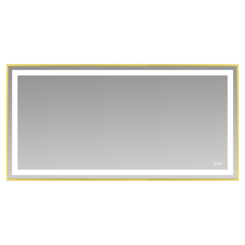 72x36“金色环保银色镜子双LED灯条前后照明+LTL【周末不发货，TK/TEMU订单仅支持自提】