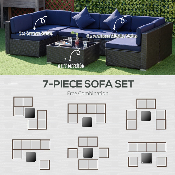 Rattan Three-Seat Sofa