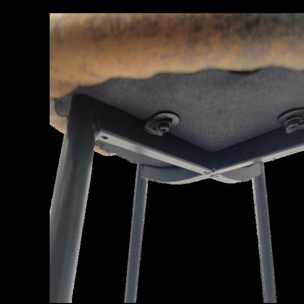 餐椅一套四把，亚麻布软垫现代风格椅子，黑色金属腿勺形厨房椅，餐厅厨房用餐侧椅（棕色）休闲椅 办公椅，餐椅四件套-15