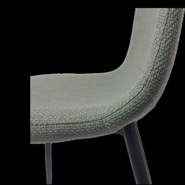 一套4把绿色餐椅，现代厨房餐厅椅，亚麻软垫餐椅，坚固的黑色金属腿（绿色）.办公椅.吧椅.休闲椅-12