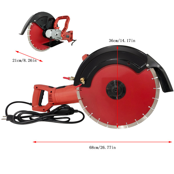 14寸3200W 3800r/min单片开槽机（ZIE-355裸机+350金刚石锯片深13公分）-10