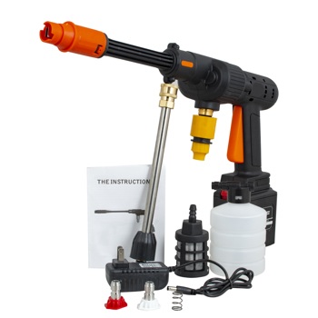 653PSI Cordless Pressure Washer, High Pressure Car Washer Cleaner, Electric Sprayer Water Gun, with Power display, Double Guns, Adjustable Nozzle,33ft Water Pipe, Battery and Charger