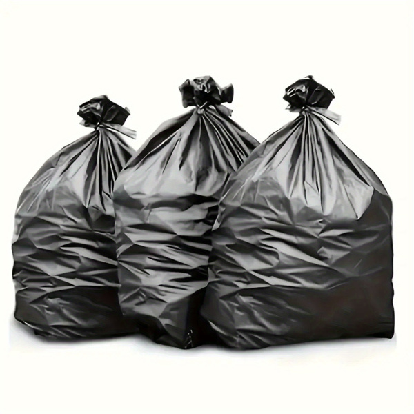 65 Gallon Extra Large Trash Bags - 100 Count Thickened Heavy Duty Black Garbage Bags for Outdoor Use, Moving Boxes, Bulk Waste - High Load Capacity