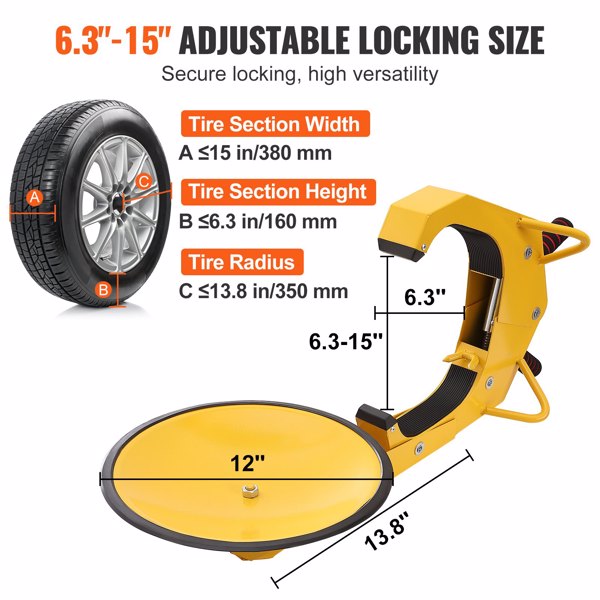 2 - Pack Heavy - Duty Adjustable Steel Wheel Lock Clamps for Trailers, Trucks, Cars, SUVs, and RV Trailers - Powerful Anti - Theft Tire Locks for Enhanced Vehicle Security, Essential for Parking Lots 