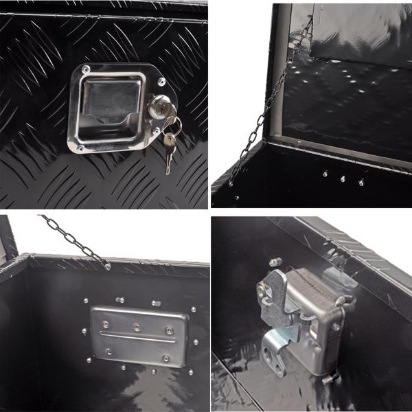 Black Aluminum Tool Storage Box for Pickup Truck Bed + Lock MT018003（Amazon & Temu Ban Sale）(No support for returns without reason)