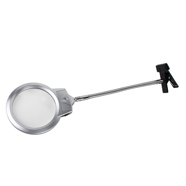 Clip Lighted Table Top Desk Magnifier Lamp LED Light Magnifying Glass With Clamp