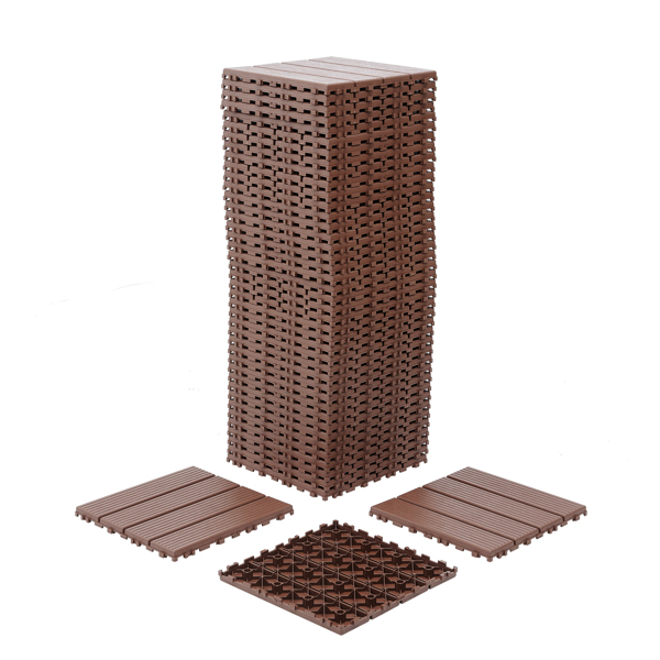 DIY friendly, easy to clean interlocking deck tiles, 11.8