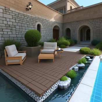 DIY friendly, easy to clean interlocking deck tiles, 11.8\\"x11.8\\" patio flooring 44 pieces per