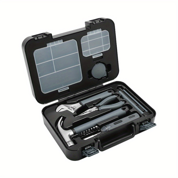 Toolbox set for household daily maintenance, complete set of multifunctional combination small box universal manual hardware tools for household daily maintenance, complete set of multifunctional comb