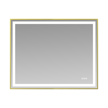 40x32\\" Gold Eco-Friendly Silver Mirror Dual LED Light Strips Front and Back Lighting[Unable to ship on weekends,usps/fedex]