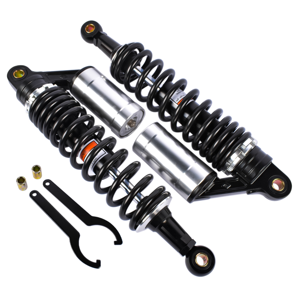 减震器 2x 13.5" 340mm Motorcycle Rear Air Shock Absorbers Suspension Compatible with Harley Sportster 883 1200 Honda Black & Silver-7