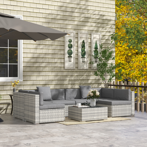 Rattan Three-Seat Sofa
