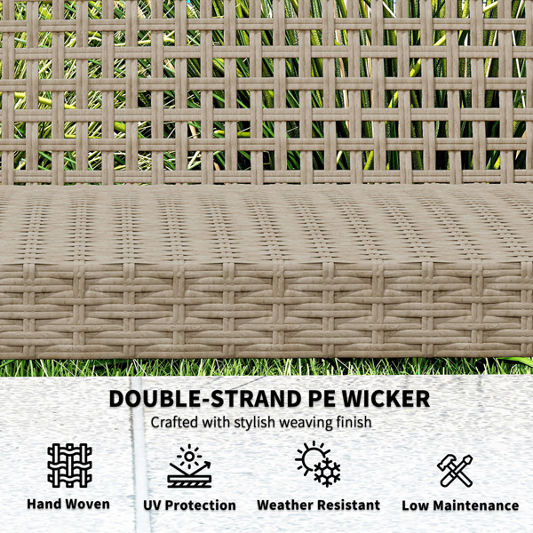 3-Seat Wicker Outdoor Couch Patio Sofa