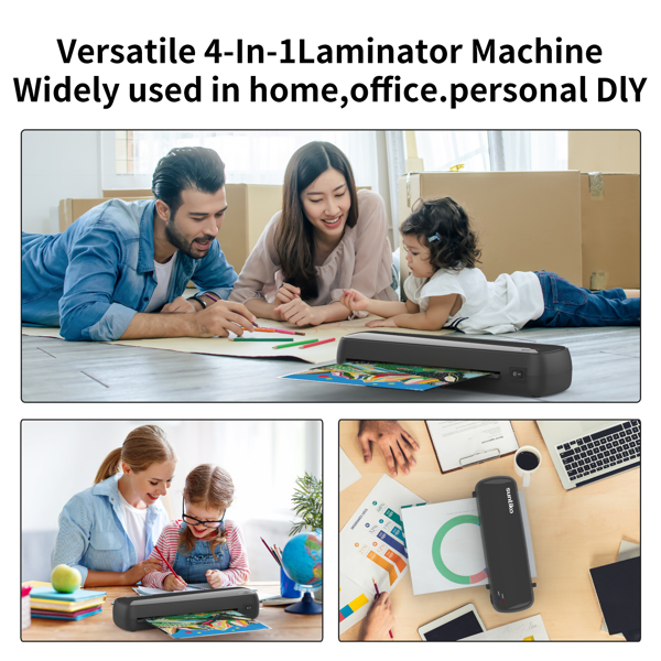 4-In-1Laminator Machine,It has Quick Warm-Up, Fast Laminating Documentation and Photos, Increases Their Long-Term Color Preservation. Suitable for Family, Office and School