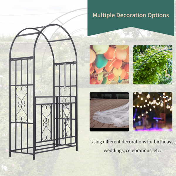 Steel Garden Arch with Gate ( Amazon Shipping)