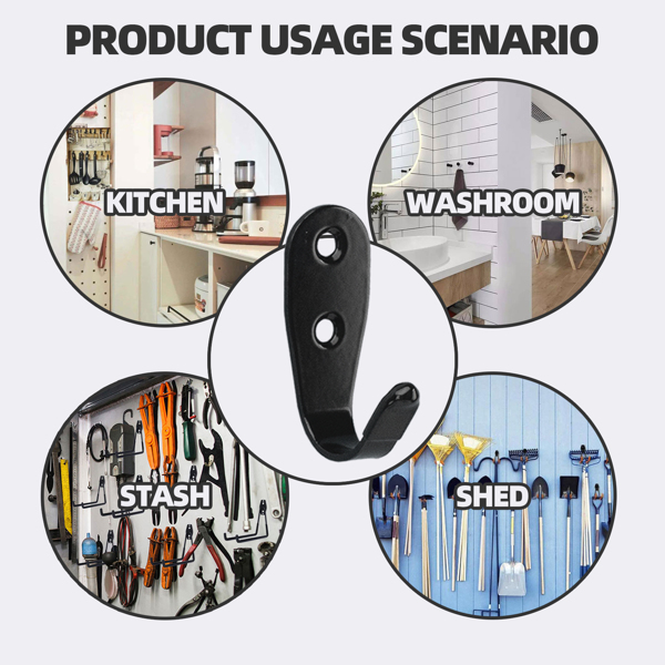 Stainless steel U-shaped hanging hooks for bathroom, bags, living room and kitchen storage, multi-functional hooks