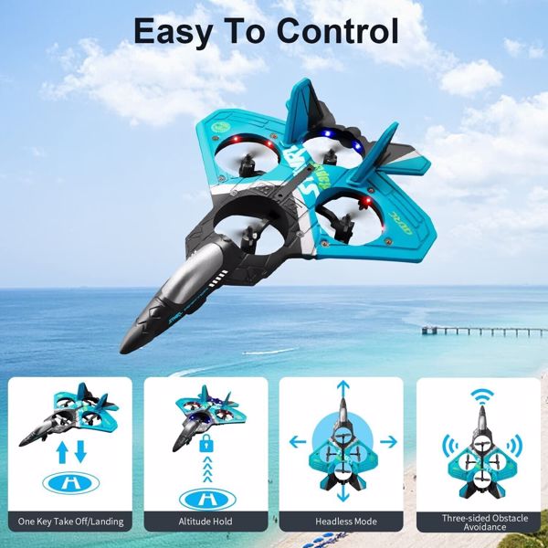 4DRC V17 Remote Control Plane 2.4Ghz Foam RC Airplanes Helicopter Quadcopter,Spinning Drone with Cool Light,Gifts for Kids Adults.Logistics is randomly sent by UPS/USPS/FEDEX/Amazon Logistics.