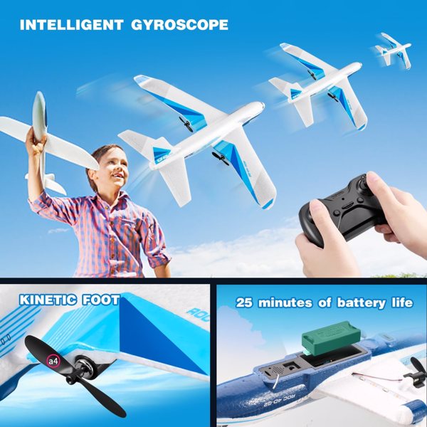 4DRC G2 RC Plane 4-Axis Fighter Jet 2.4Ghz 2 Channel RC Aircraft with LED 2 Batteries,Kids Gifts Toys.Logistics is randomly sent by UPS/USPS.