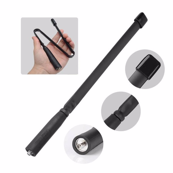BAOFENG Ham Radio Upgraded Antenna VHF/UHF 18.89-inch High Gain Foldable Soft Antenna for Baofeng UV-5R - Audio Radio Accessories